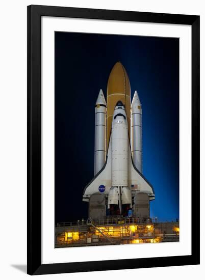 Space Shuttle Atlantis Pre Launch Kennedy Space Center July 2011 Night 3-null-Framed Photo