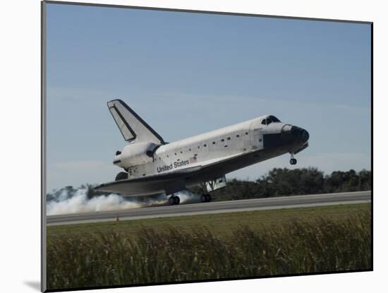 Space Shuttle Atlantis Touches Down at Kennedy Space Center, Florida-null-Mounted Premium Photographic Print