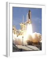 Space Shuttle Atlantis' Twin Solid Rocket Boosters Propel-Stocktrek Images-Framed Photographic Print