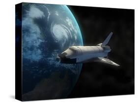 Space Shuttle Backdropped Against Earth-Stocktrek Images-Stretched Canvas