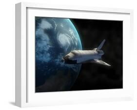 Space Shuttle Backdropped Against Earth-Stocktrek Images-Framed Premium Photographic Print