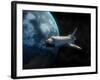 Space Shuttle Backdropped Against Earth-Stocktrek Images-Framed Premium Photographic Print