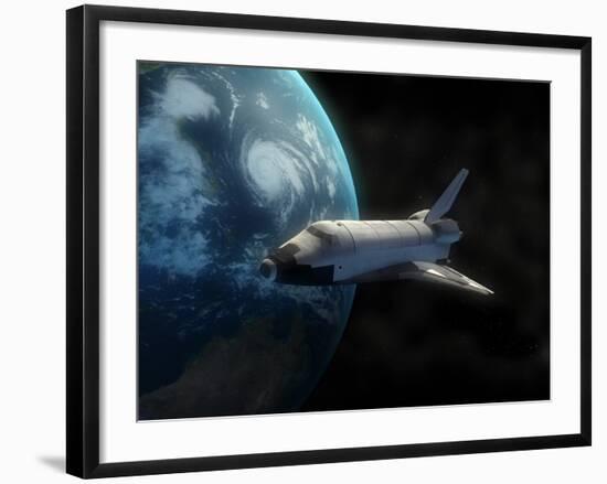 Space Shuttle Backdropped Against Earth-Stocktrek Images-Framed Photographic Print