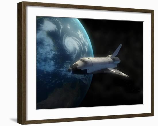 Space Shuttle Backdropped Against Earth-Stocktrek Images-Framed Photographic Print