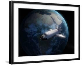 Space Shuttle Backdropped Against Earth-Stocktrek Images-Framed Premium Photographic Print
