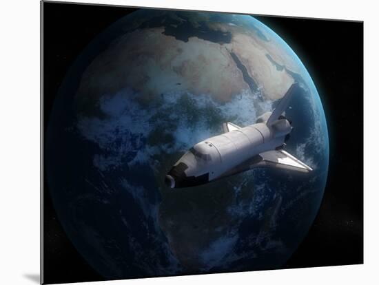 Space Shuttle Backdropped Against Earth-Stocktrek Images-Mounted Photographic Print