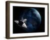 Space Shuttle Backdropped Against Earth-Stocktrek Images-Framed Photographic Print