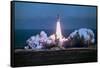 Space Shuttle Challenger Blasting off into Sky-Bill Mitchell-Framed Stretched Canvas