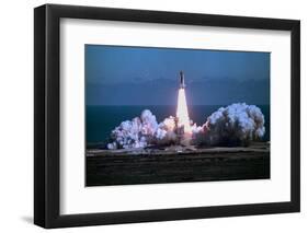 Space Shuttle Challenger Blasting off into Sky-Bill Mitchell-Framed Photographic Print