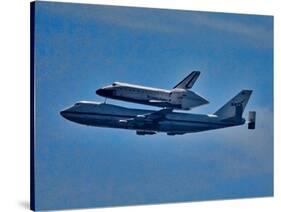 Space Shuttle Columbia flies on 9/21/12 over Los Angeles on its final flight, Malibu, CA-null-Stretched Canvas