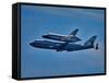 Space Shuttle Columbia flies on 9/21/12 over Los Angeles on its final flight, Malibu, CA-null-Framed Stretched Canvas