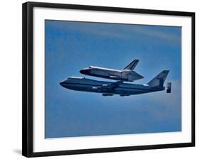 Space Shuttle Columbia flies on 9/21/12 over Los Angeles on its final flight, Malibu, CA-null-Framed Photographic Print