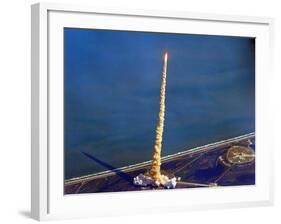 Space Shuttle Columbia on a Pillar of Exhaust as it Begins its Ten-Day Mission on Oct 22, 1992-null-Framed Photo