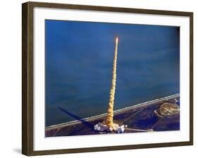 Space Shuttle Columbia on a Pillar of Exhaust as it Begins its Ten-Day Mission on Oct 22, 1992-null-Framed Photo