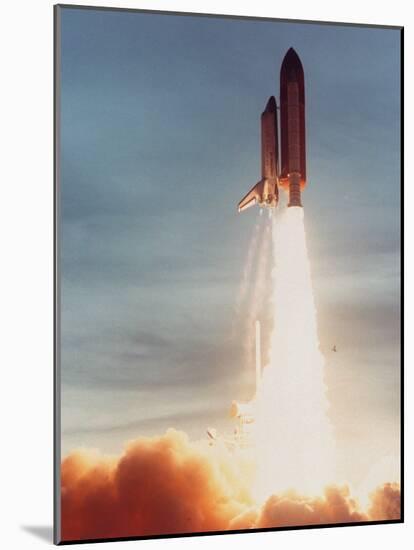 Space Shuttle Discovery 10 Blasting Off Launch Pad. Kennedy Space Center-null-Mounted Photographic Print
