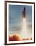 Space Shuttle Discovery 10 Blasting Off Launch Pad. Kennedy Space Center-null-Framed Photographic Print