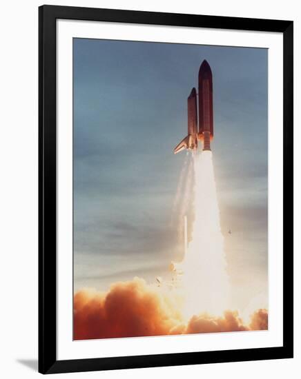 Space Shuttle Discovery 10 Blasting Off Launch Pad. Kennedy Space Center-null-Framed Photographic Print