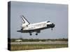 Space Shuttle Discovery Approaches Landing on the Runway at the Kennedy Space Center-Stocktrek Images-Stretched Canvas