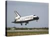 Space Shuttle Discovery Approaches Landing on the Runway at the Kennedy Space Center-Stocktrek Images-Stretched Canvas