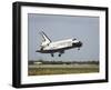 Space Shuttle Discovery Approaches Landing on the Runway at the Kennedy Space Center-Stocktrek Images-Framed Photographic Print