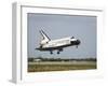 Space Shuttle Discovery Approaches Landing on the Runway at the Kennedy Space Center-Stocktrek Images-Framed Photographic Print