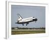 Space Shuttle Discovery Approaches Landing on the Runway at the Kennedy Space Center-Stocktrek Images-Framed Photographic Print