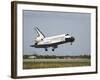 Space Shuttle Discovery Approaches Landing on the Runway at the Kennedy Space Center-Stocktrek Images-Framed Photographic Print