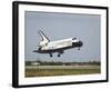 Space Shuttle Discovery Approaches Landing on the Runway at the Kennedy Space Center-Stocktrek Images-Framed Photographic Print