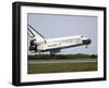 Space Shuttle Discovery Approaches Landing on the Runway at the Kennedy Space Center-Stocktrek Images-Framed Photographic Print