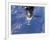 Space Shuttle Discovery Approaches the International Space Station-Stocktrek Images-Framed Photographic Print