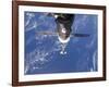 Space Shuttle Discovery Approaches the International Space Station-Stocktrek Images-Framed Photographic Print