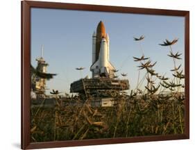 Space Shuttle Discovery at the Kennedy Space Center at Cape Canaveral, Florida, November 9, 2006-John Raoux-Framed Photographic Print