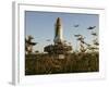 Space Shuttle Discovery at the Kennedy Space Center at Cape Canaveral, Florida, November 9, 2006-John Raoux-Framed Photographic Print