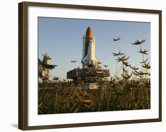 Space Shuttle Discovery at the Kennedy Space Center at Cape Canaveral, Florida, November 9, 2006-John Raoux-Framed Photographic Print