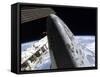 Space Shuttle Discovery Docked to the International Space Station-Stocktrek Images-Framed Stretched Canvas