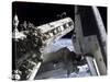 Space Shuttle Discovery Docked to the International Space Station-Stocktrek Images-Stretched Canvas