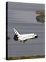 Space Shuttle Discovery Glides over the Banana River to a Landing on Kennedy Space Center's Runway-null-Stretched Canvas