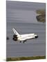 Space Shuttle Discovery Glides over the Banana River to a Landing on Kennedy Space Center's Runway-null-Mounted Photographic Print