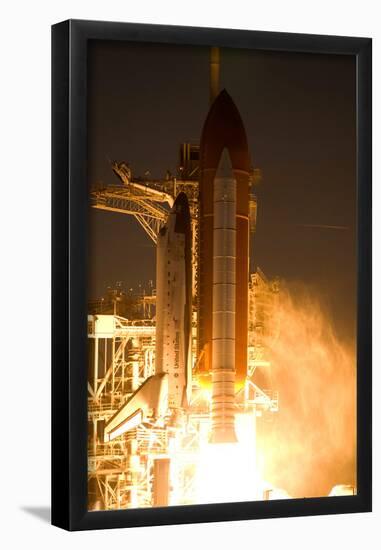 Space Shuttle Discovery Launch Photo Poster Print-null-Framed Poster