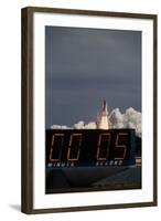 Space Shuttle Discovery Lifting Off and Countdown Clock-Roger Ressmeyer-Framed Photographic Print