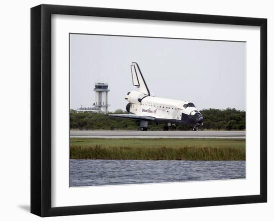 Space Shuttle Discovery on the Runway at the Kennedy Space Center-Stocktrek Images-Framed Photographic Print