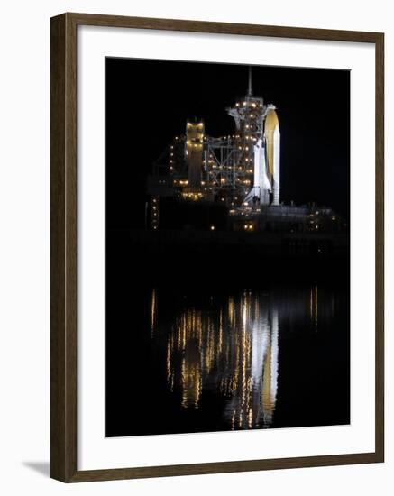 Space Shuttle Discovery Sits on a Launch Pad at the Kennedy Space Center in Cape Canaveral-null-Framed Photographic Print
