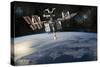 Space Shuttle Docked at the International Space Station-Stocktrek Images-Stretched Canvas