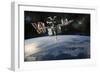 Space Shuttle Docked at the International Space Station-Stocktrek Images-Framed Art Print