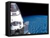 Space Shuttle Edeavour as Seen from the International Space Station-Stocktrek Images-Framed Stretched Canvas