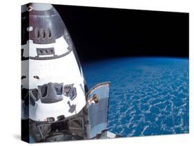 Space Shuttle Edeavour as Seen from the International Space Station-Stocktrek Images-Stretched Canvas