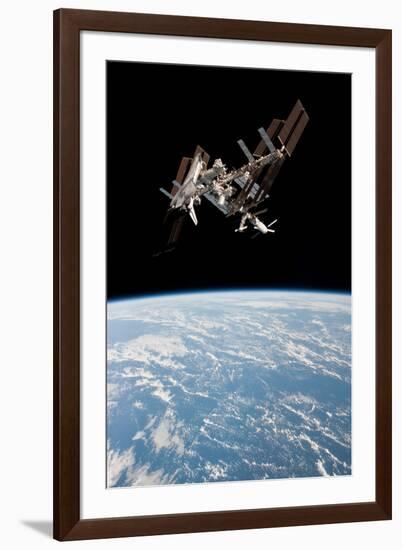 Space Shuttle Endeavor Docked at International Space Station 2-null-Framed Photo