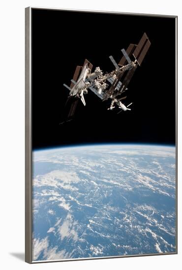 Space Shuttle Endeavor Docked at International Space Station 2-null-Framed Photo