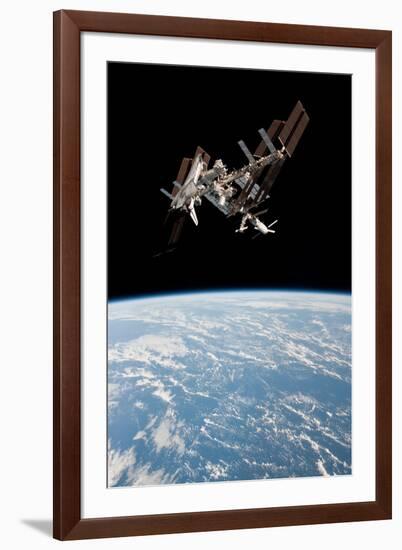 Space Shuttle Endeavor Docked at International Space Station 2-null-Framed Photo