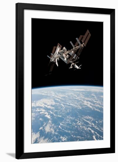 Space Shuttle Endeavor Docked at International Space Station 2-null-Framed Photo